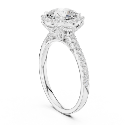Round Halo Lab Grown Diamond Ring