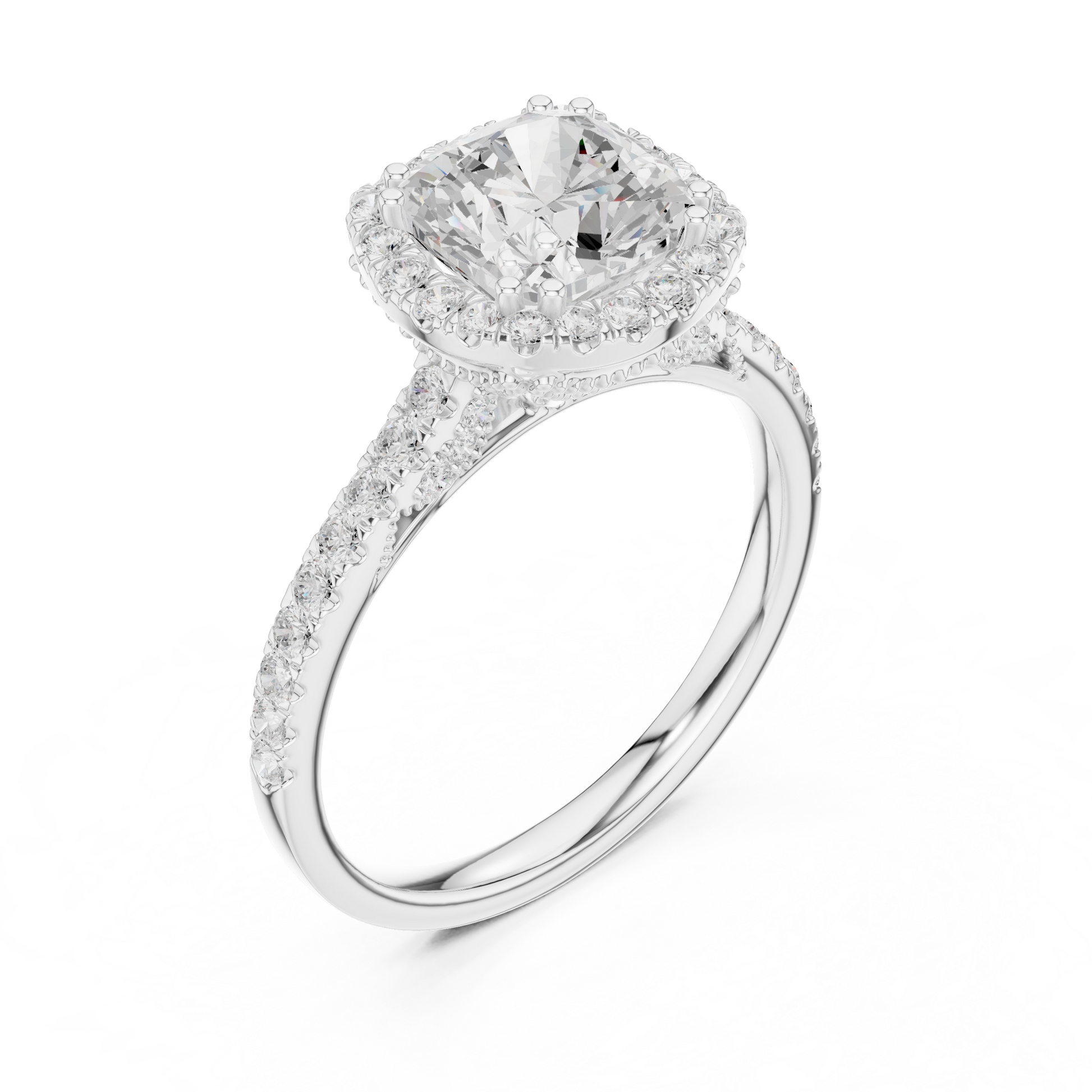 Round Halo Lab Grown Diamond Ring