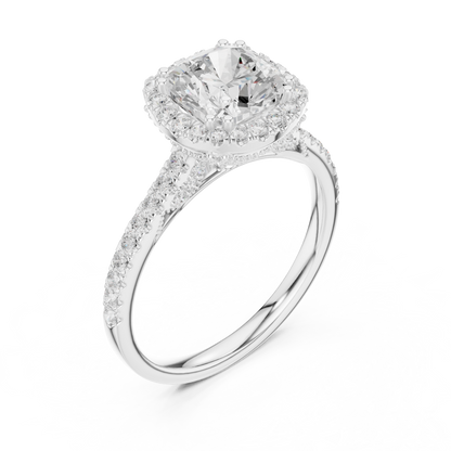 Round Halo Lab Grown Diamond Ring