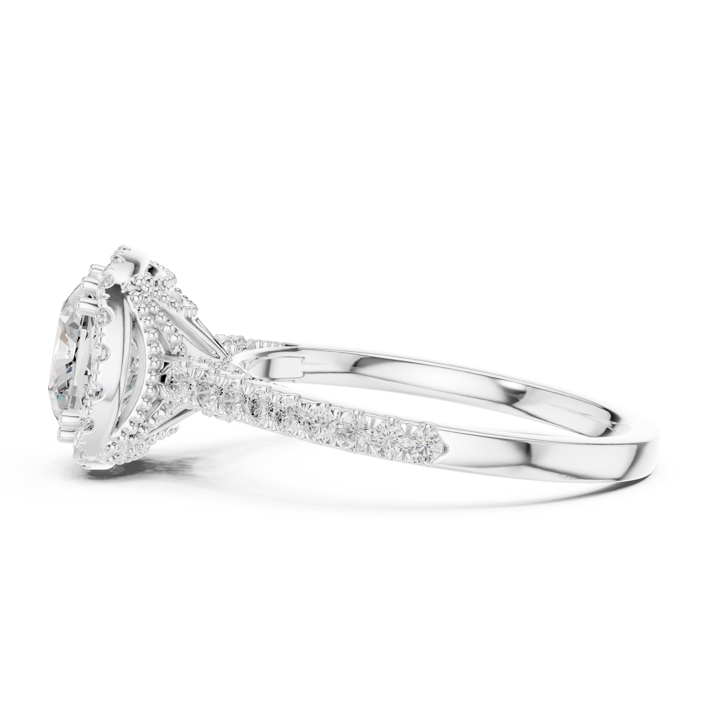 Round Halo Lab Grown Diamond Ring