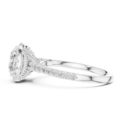 Round Halo Lab Grown Diamond Ring
