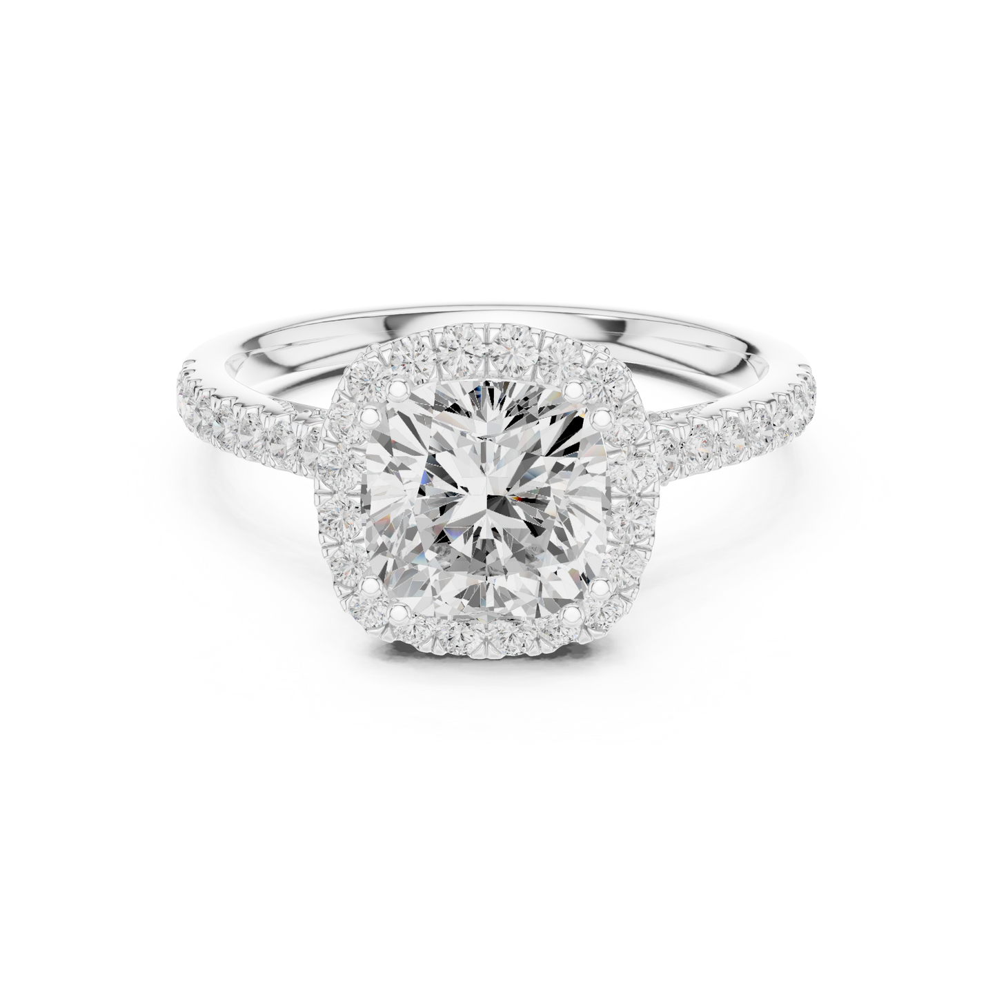 Round Halo Lab Grown Diamond Ring