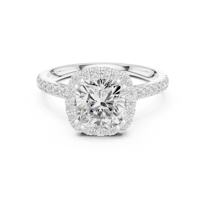 Round Halo Lab Grown Diamond Ring