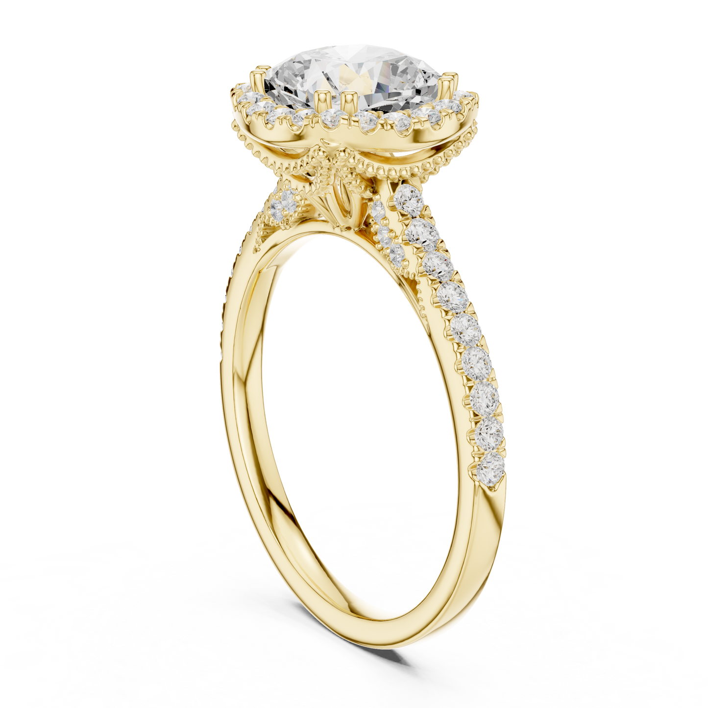 Round Halo Lab Grown Diamond Ring