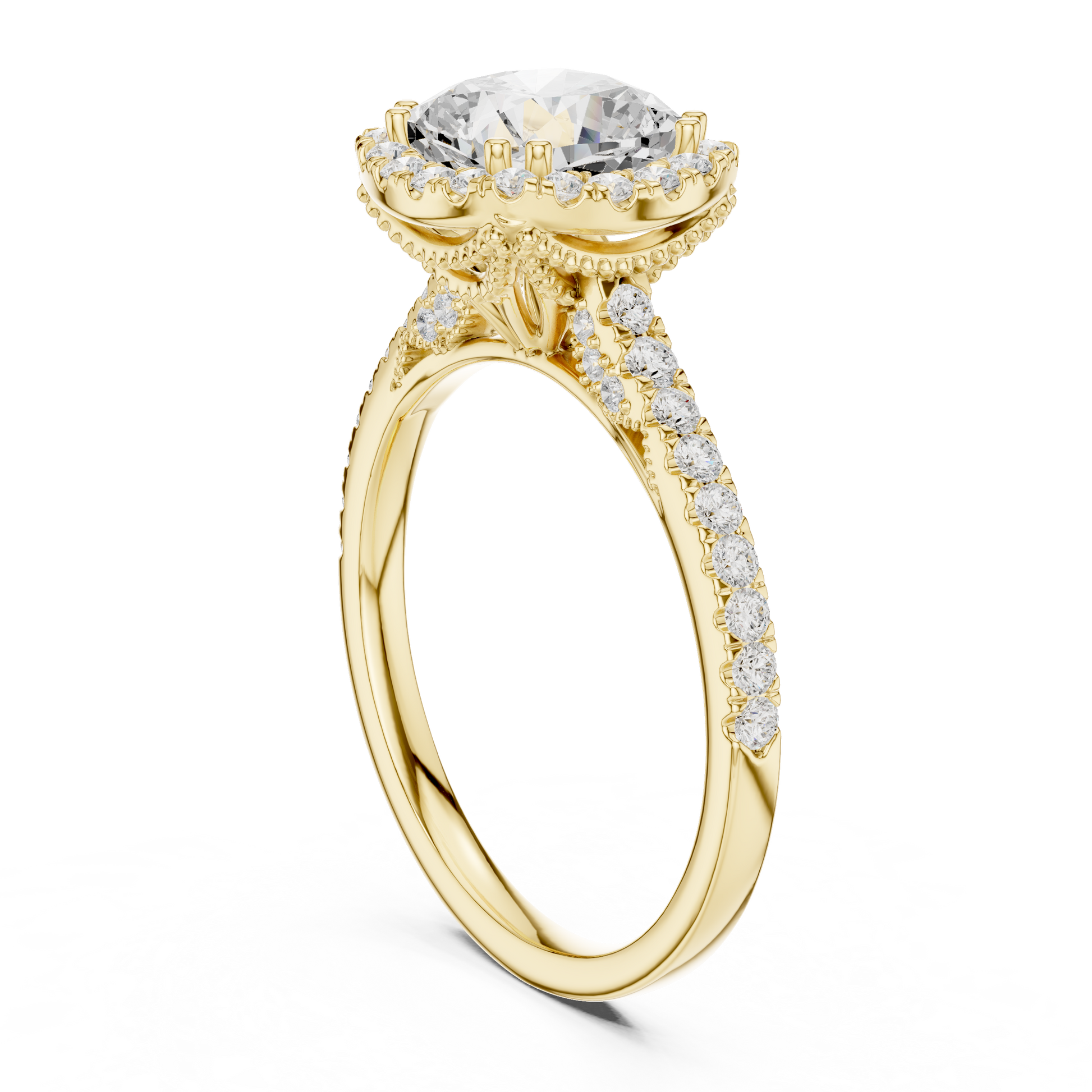 Round Halo Lab Grown Diamond Ring
