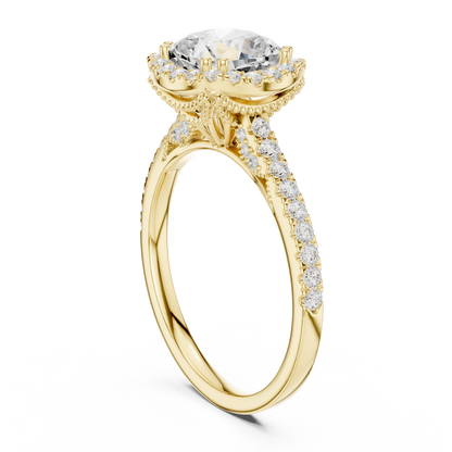 Round Halo Lab Grown Diamond Ring
