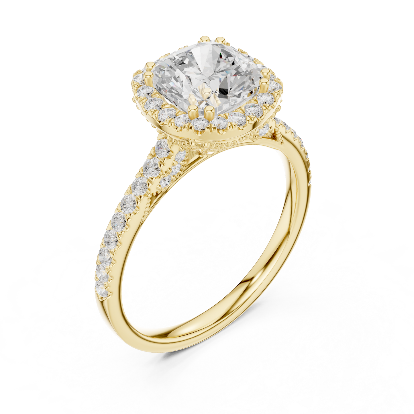 Round Halo Lab Grown Diamond Ring