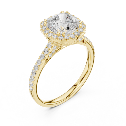Round Halo Lab Grown Diamond Ring