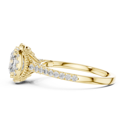 Round Halo Lab Grown Diamond Ring