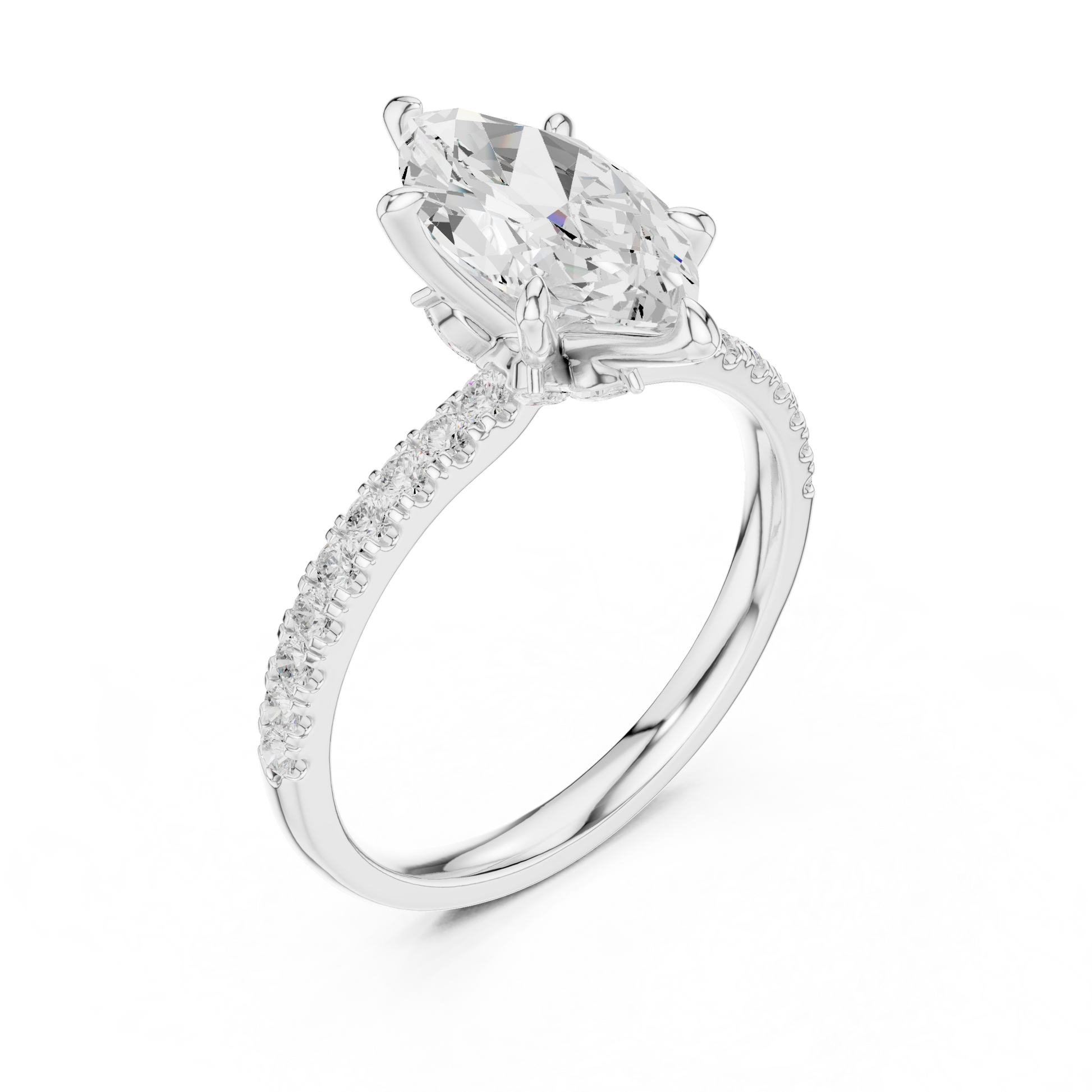 Mixed Shape Lab Grown Diamond Side Stone Ring