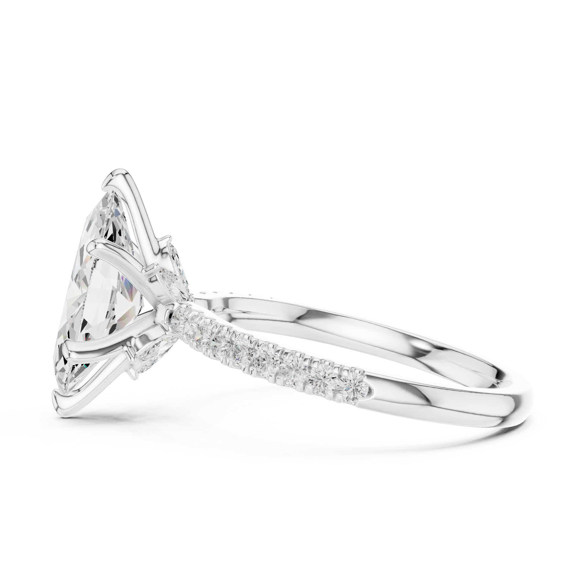 Mixed Shape Lab Grown Diamond Side Stone Ring