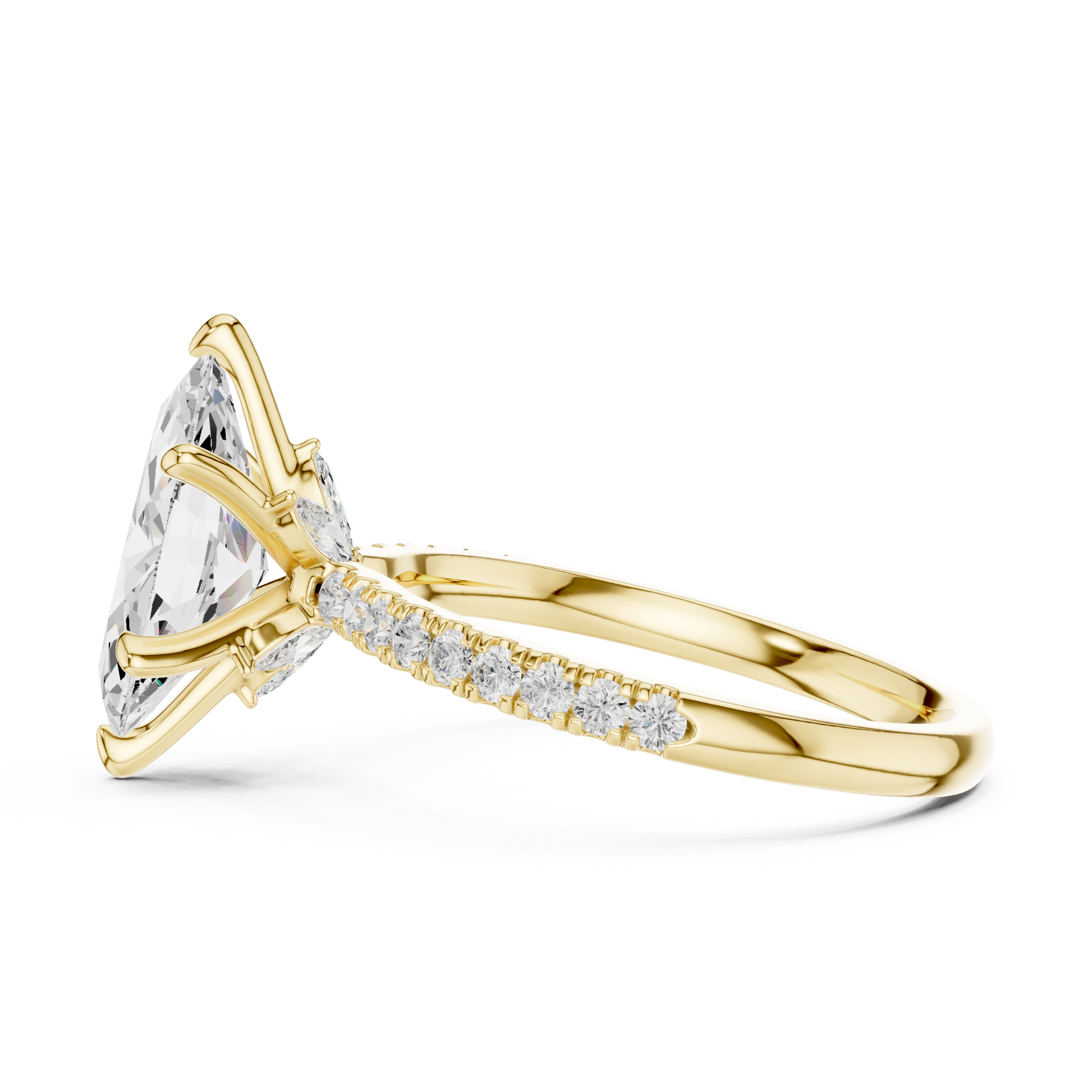 Mixed Shape Lab Grown Diamond Side Stone Ring