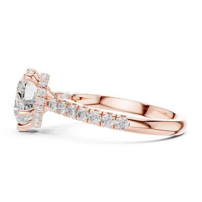 Round Halo Lab Grown Diamond Ring