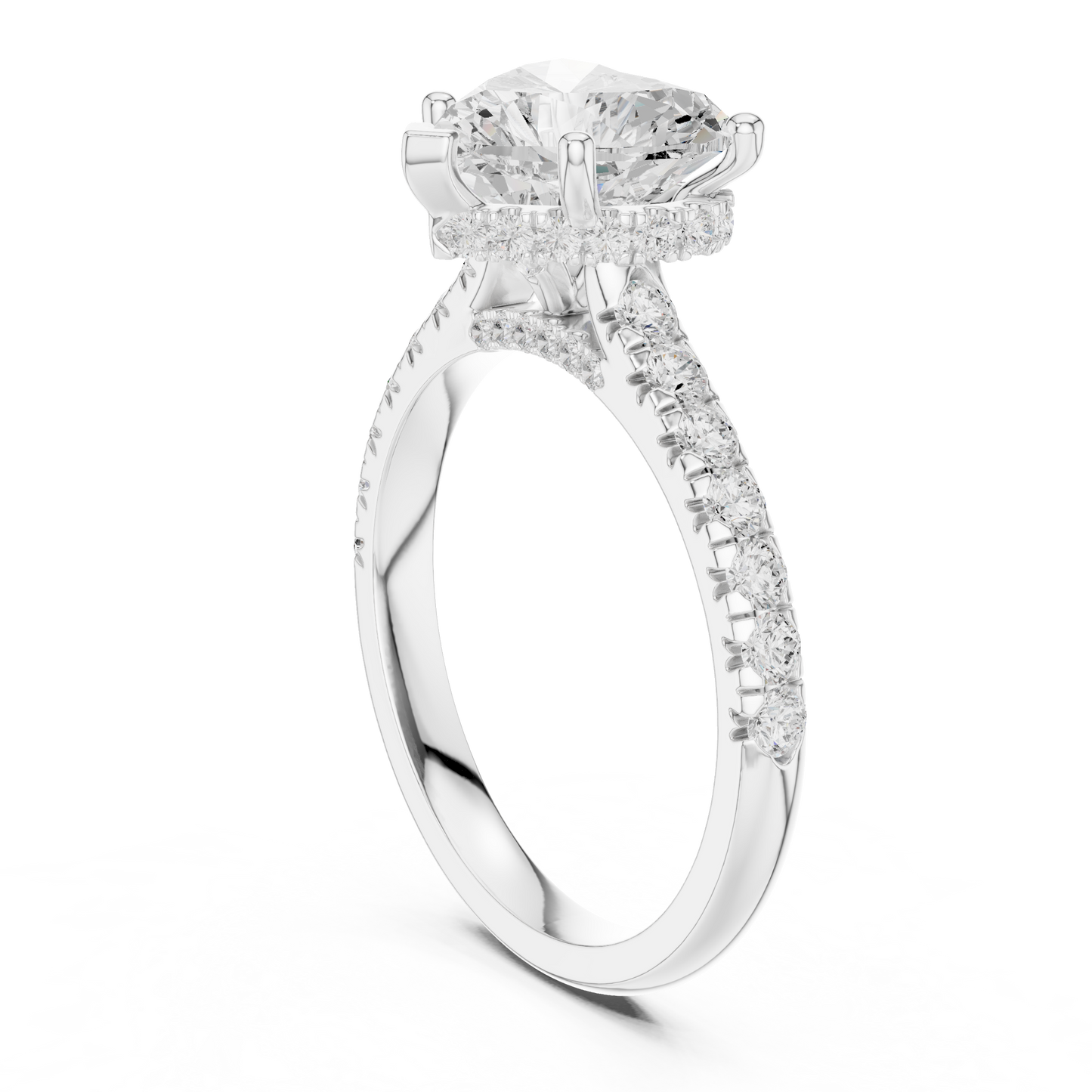 Round Halo Lab Grown Diamond Ring