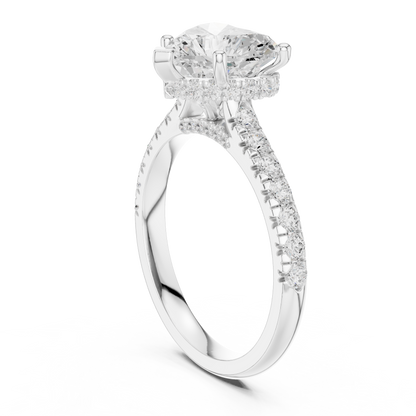 Round Halo Lab Grown Diamond Ring