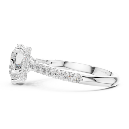 Round Halo Lab Grown Diamond Ring