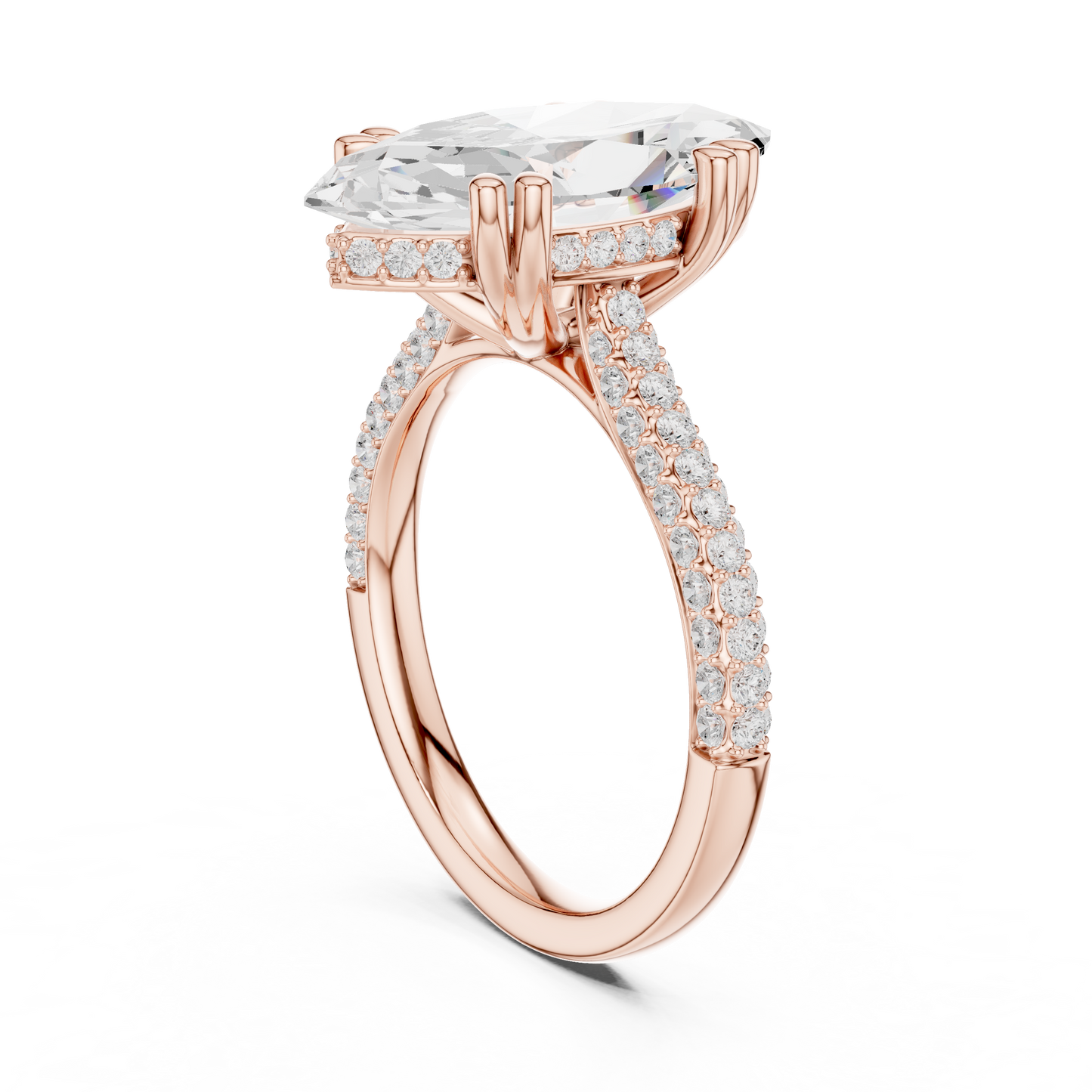 Mixed Shape Lab Grown Diamond Halo Ring