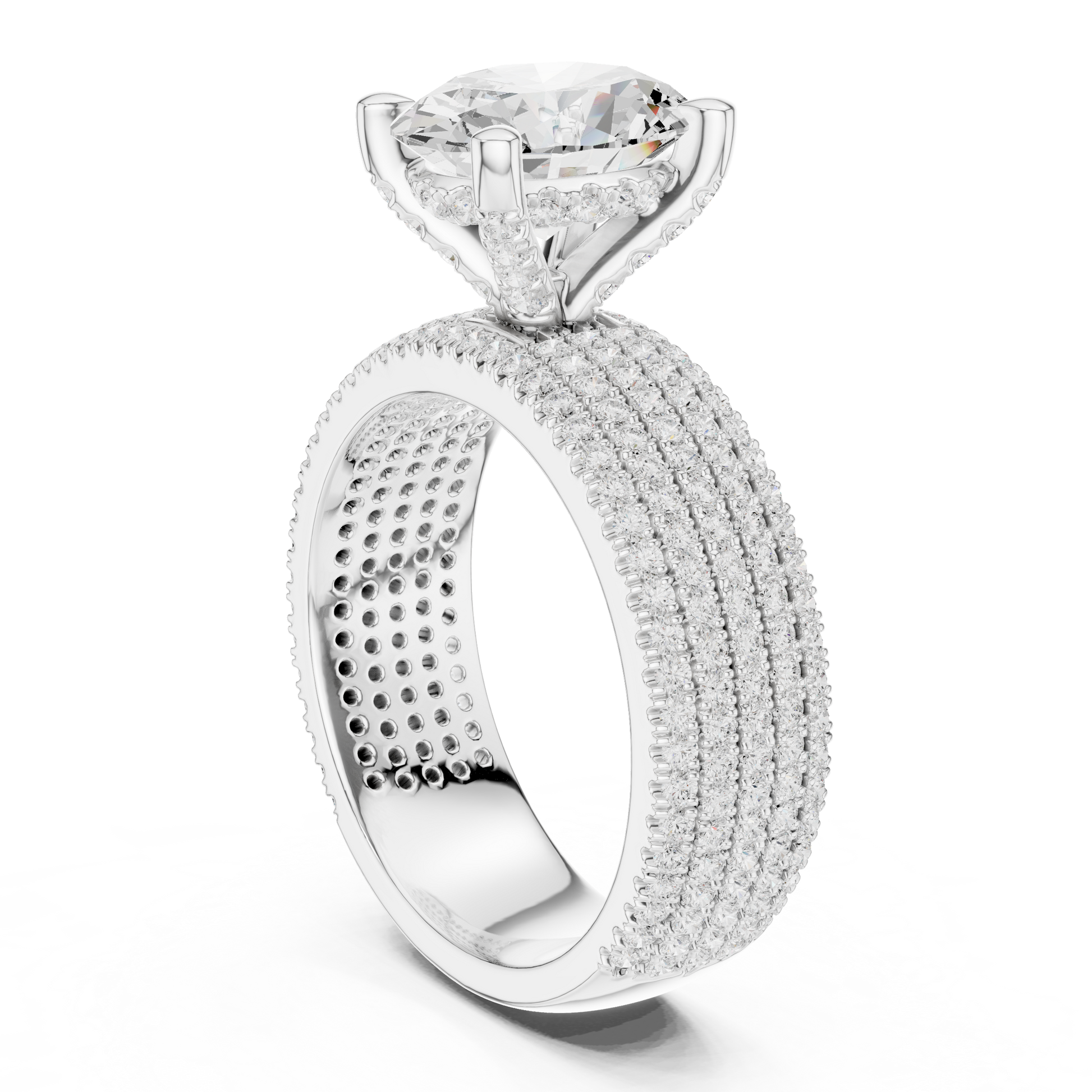Round Halo Lab Grown Diamond Ring