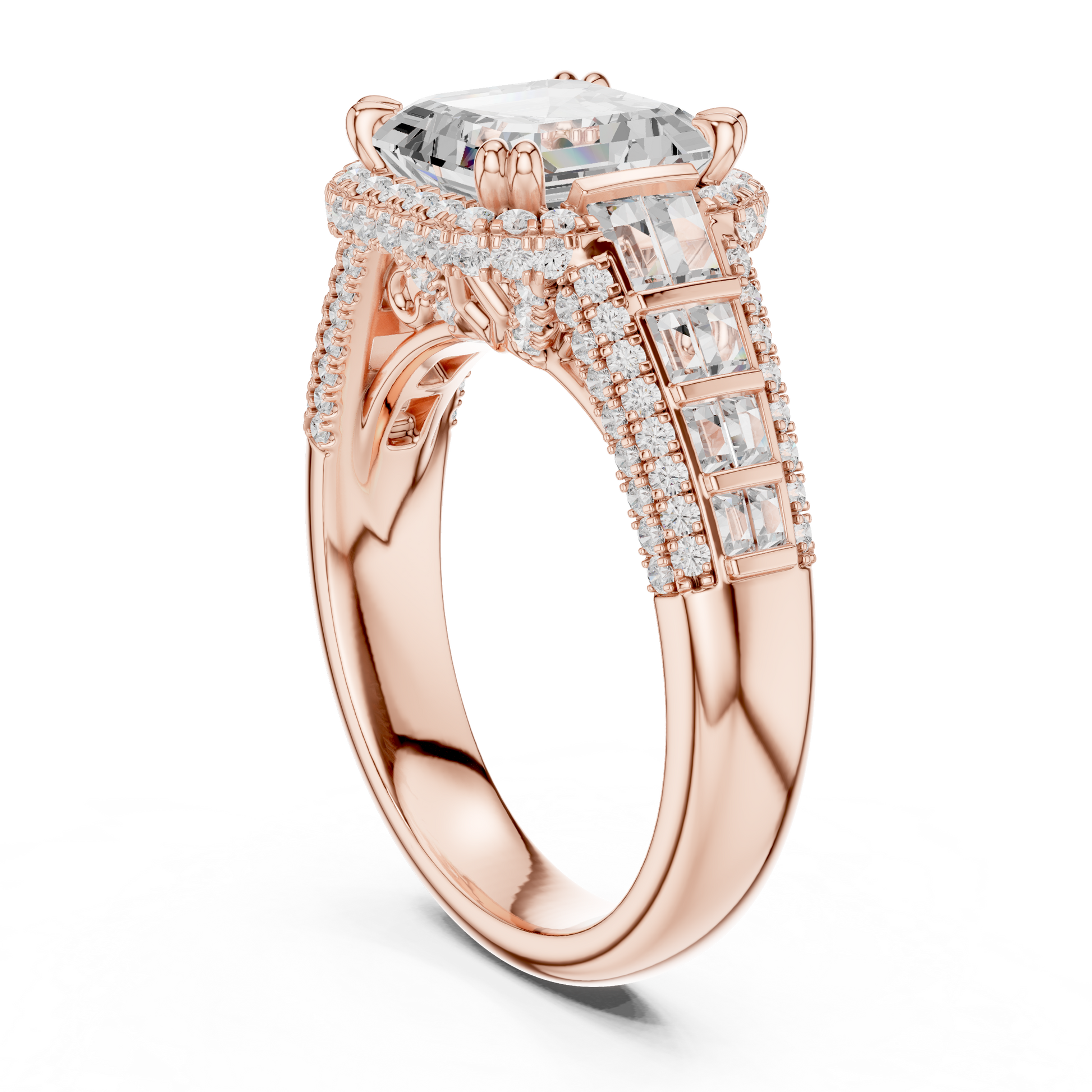 Mixed Shape Lab Grown Diamond Halo Ring