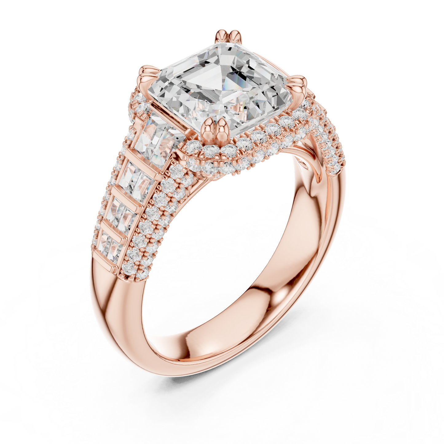 Mixed Shape Lab Grown Diamond Halo Ring