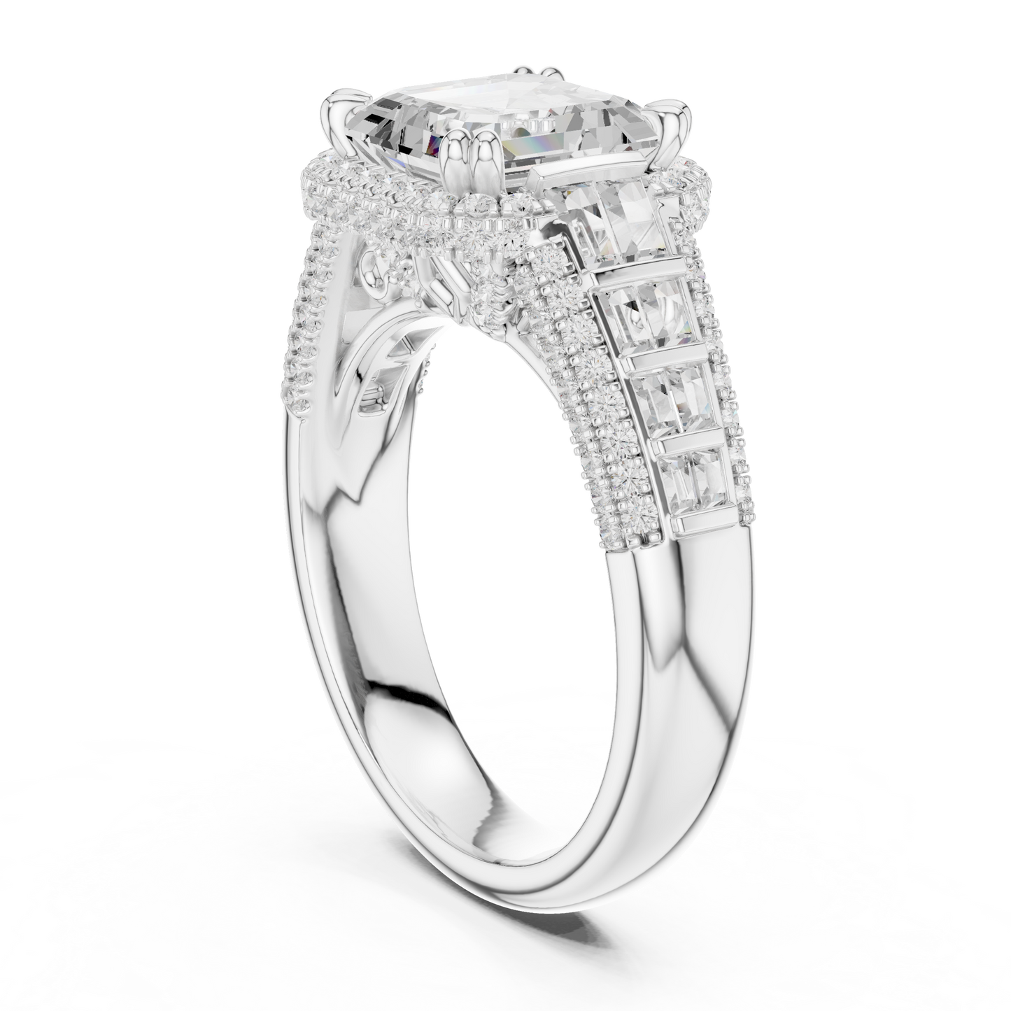 Mixed Shape Lab Grown Diamond Halo Ring
