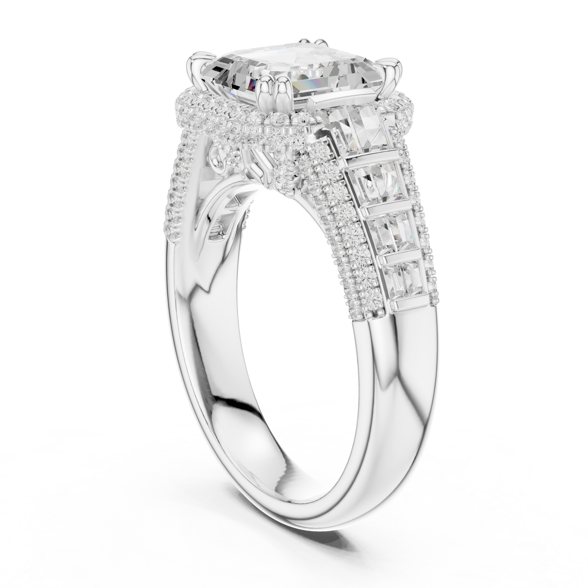 Mixed Shape Lab Grown Diamond Halo Ring