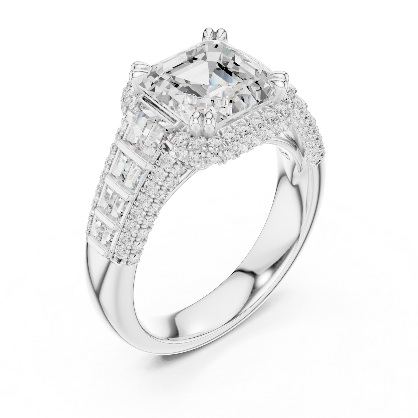 Mixed Shape Lab Grown Diamond Halo Ring