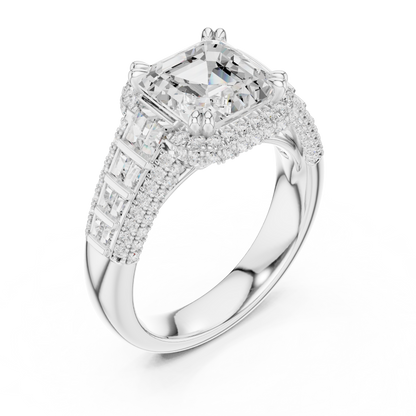 Mixed Shape Lab Grown Diamond Halo Ring