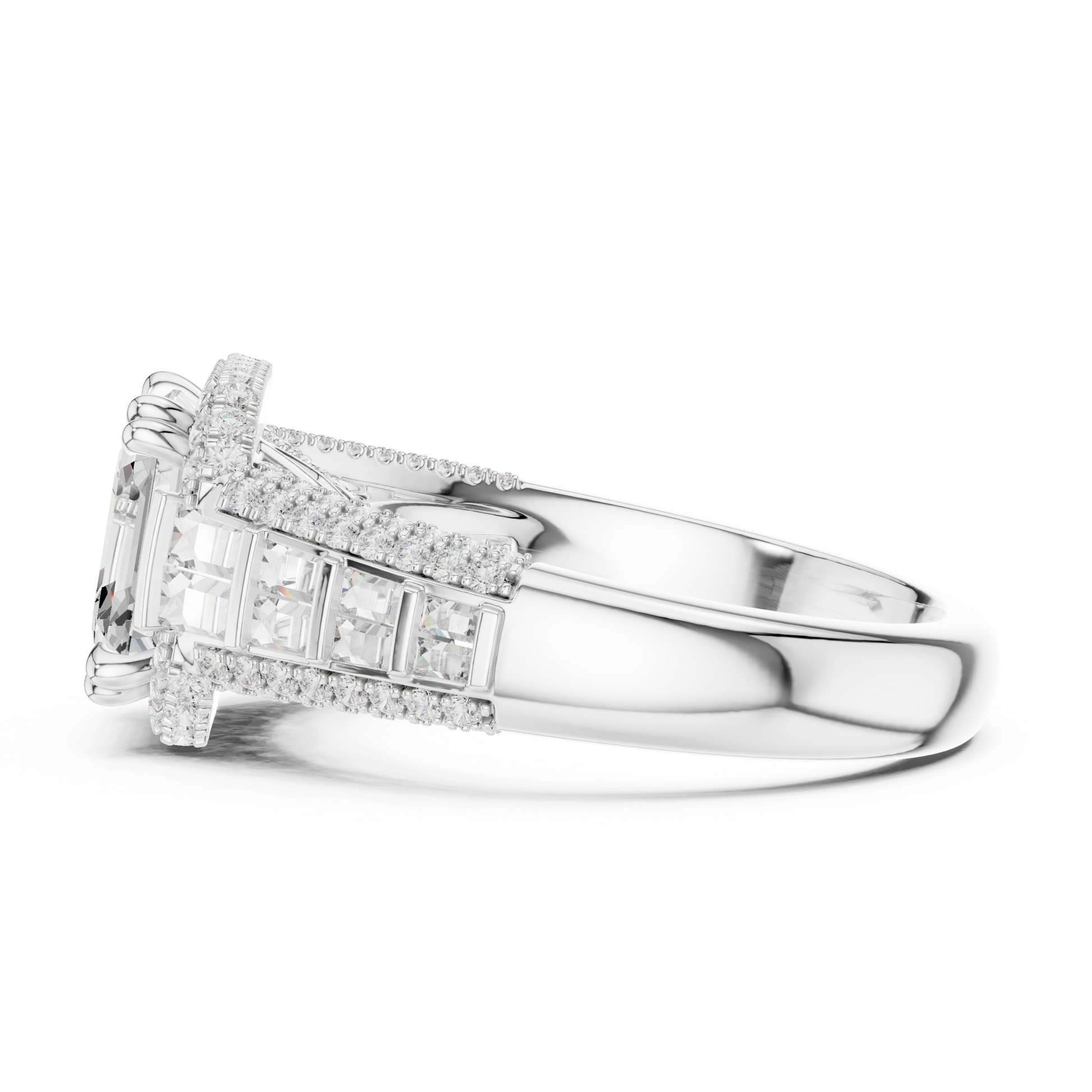 Mixed Shape Lab Grown Diamond Halo Ring