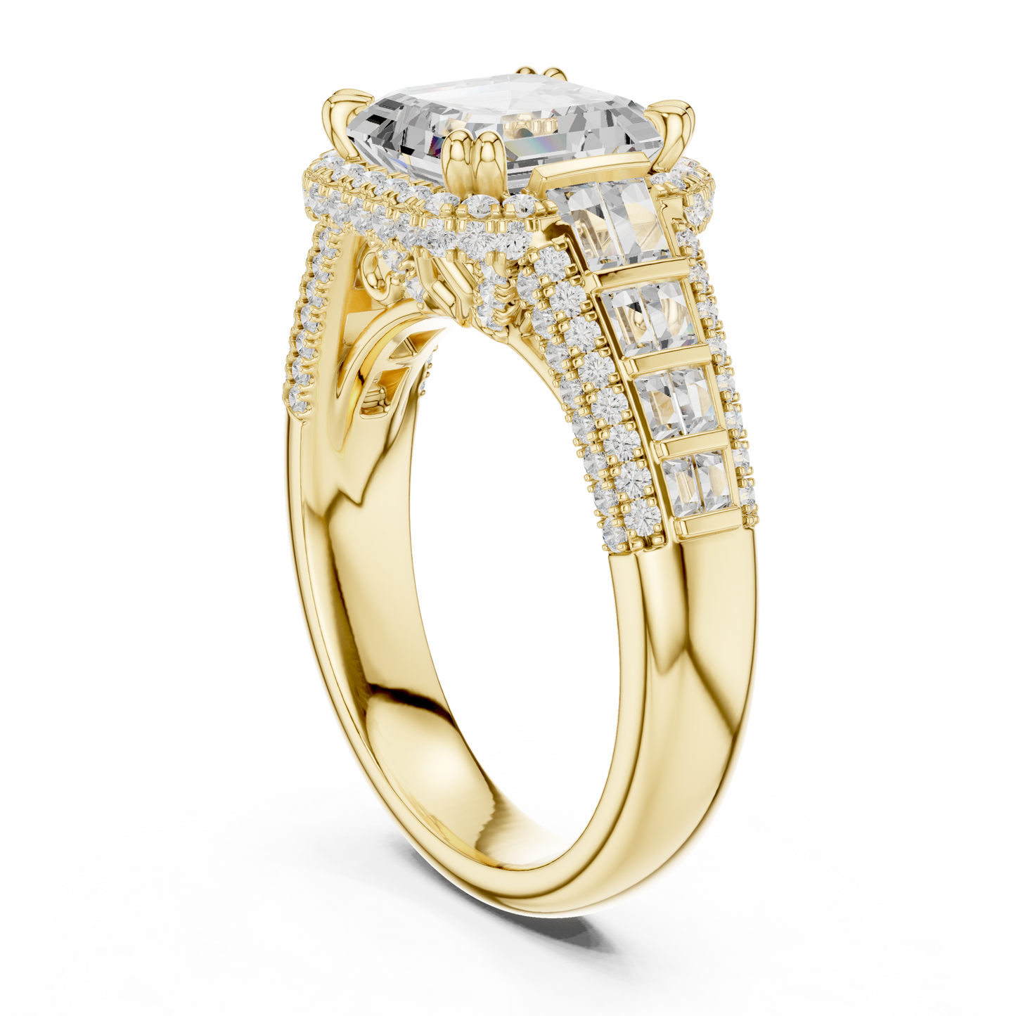 Mixed Shape Lab Grown Diamond Halo Ring