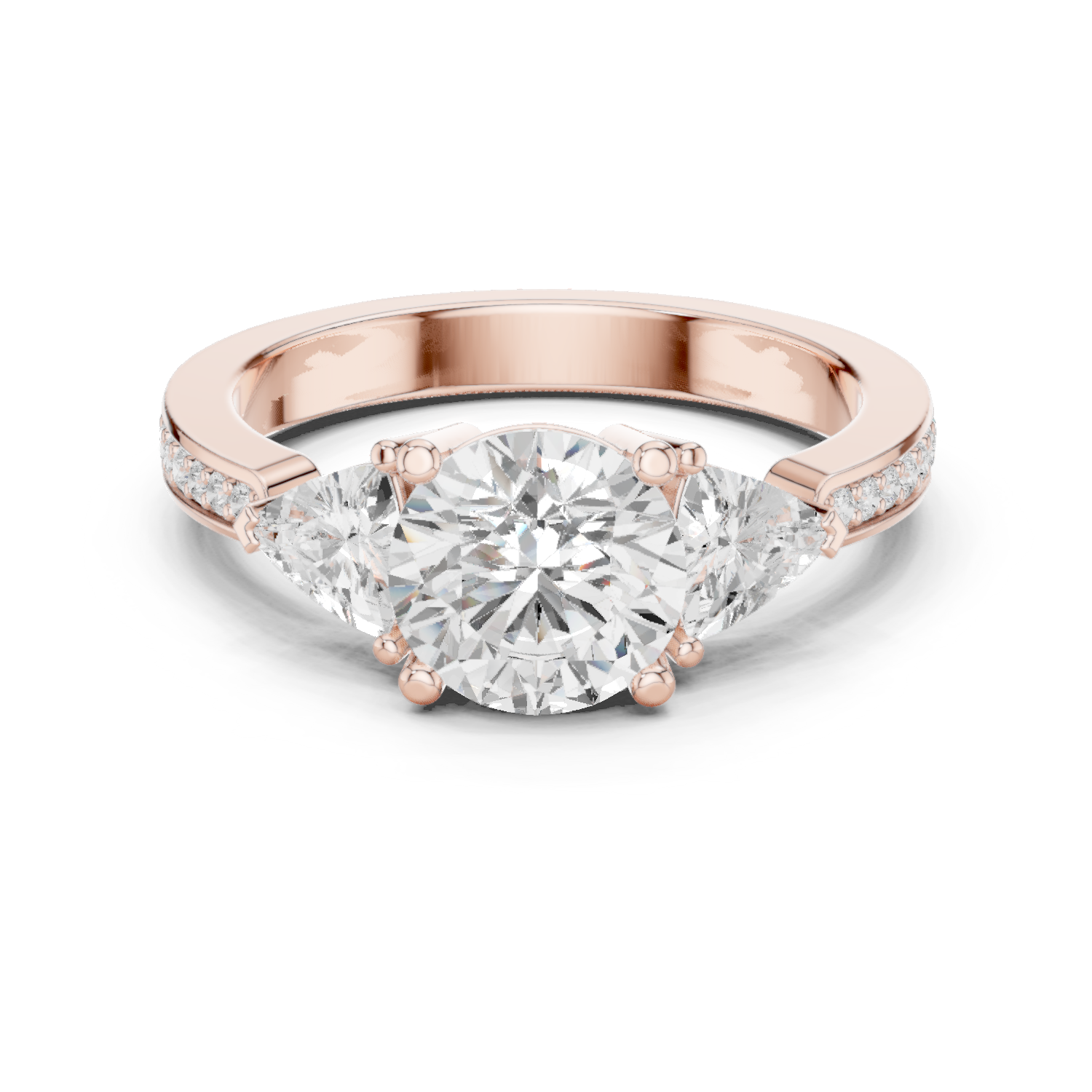Mixed Shape Lab Grown Diamond Side Stone Ring