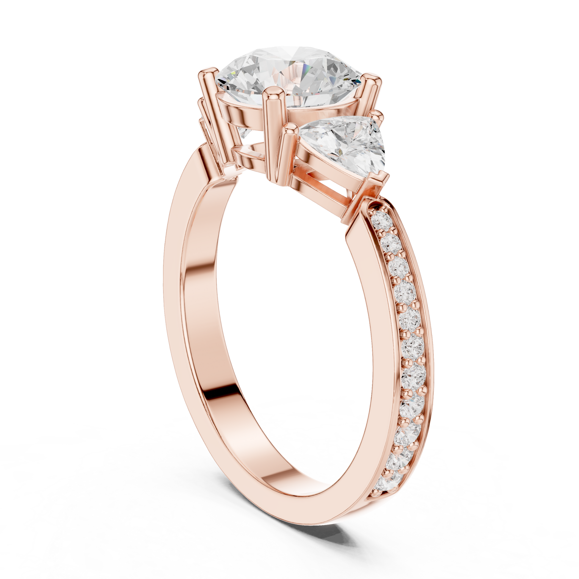 Mixed Shape Lab Grown Diamond Side Stone Ring