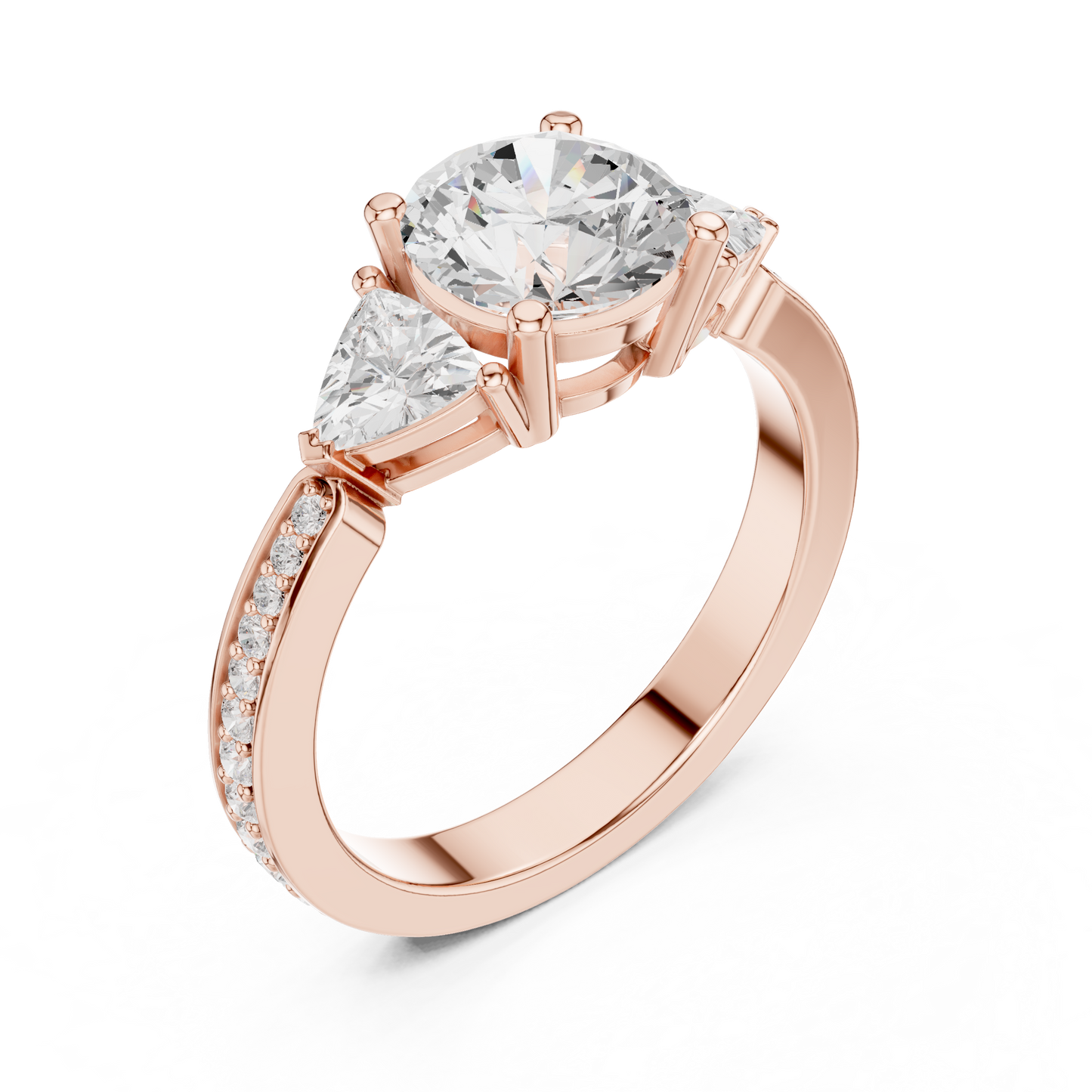 Mixed Shape Lab Grown Diamond Side Stone Ring