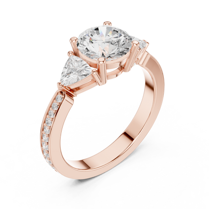 Mixed Shape Lab Grown Diamond Side Stone Ring