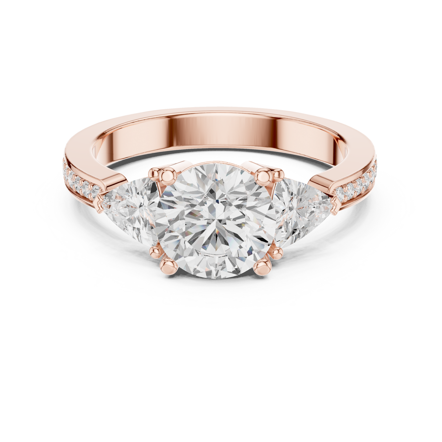 Mixed Shape Lab Grown Diamond Side Stone Ring