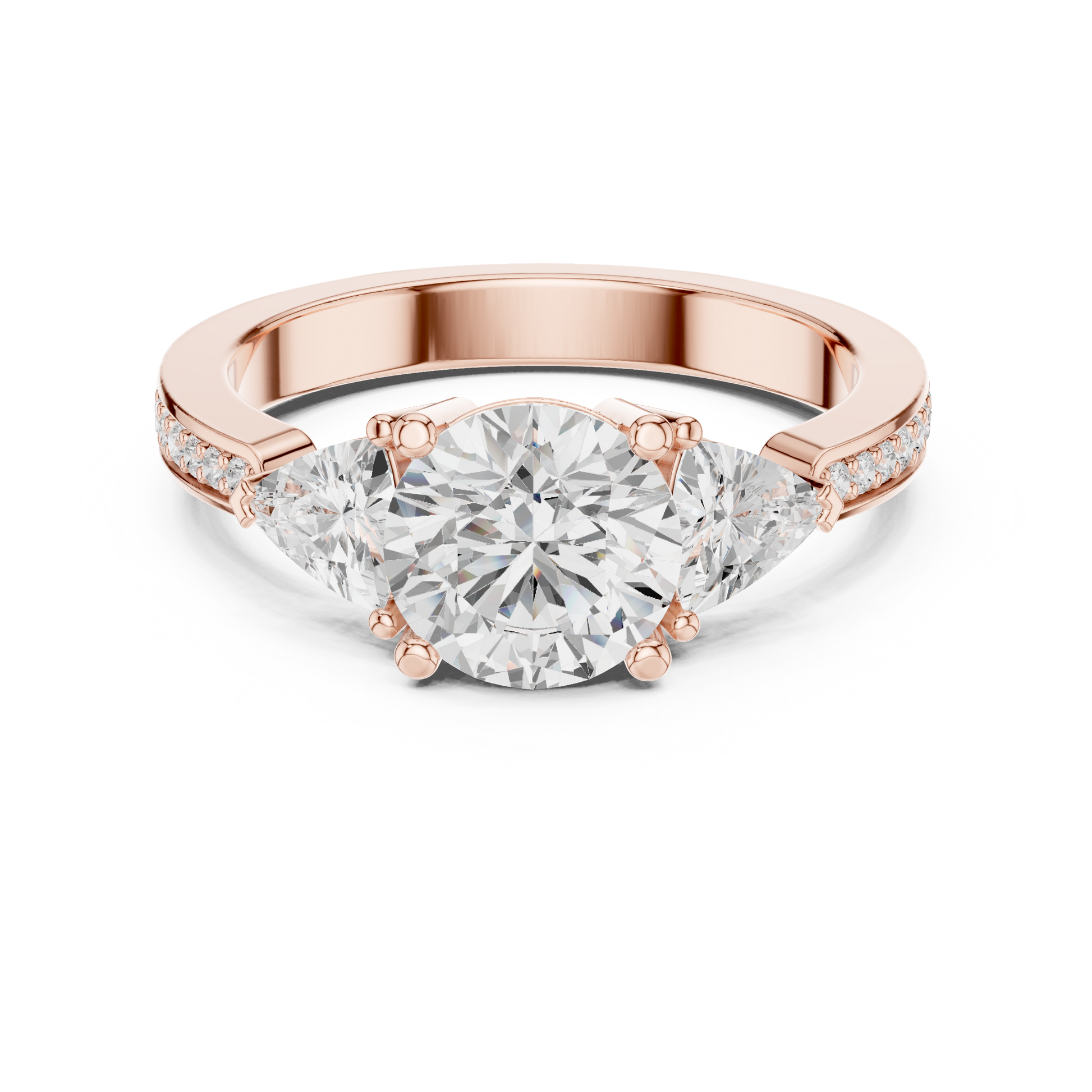 Mixed Shape Lab Grown Diamond Side Stone Ring