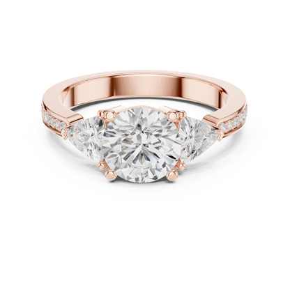 Mixed Shape Lab Grown Diamond Side Stone Ring