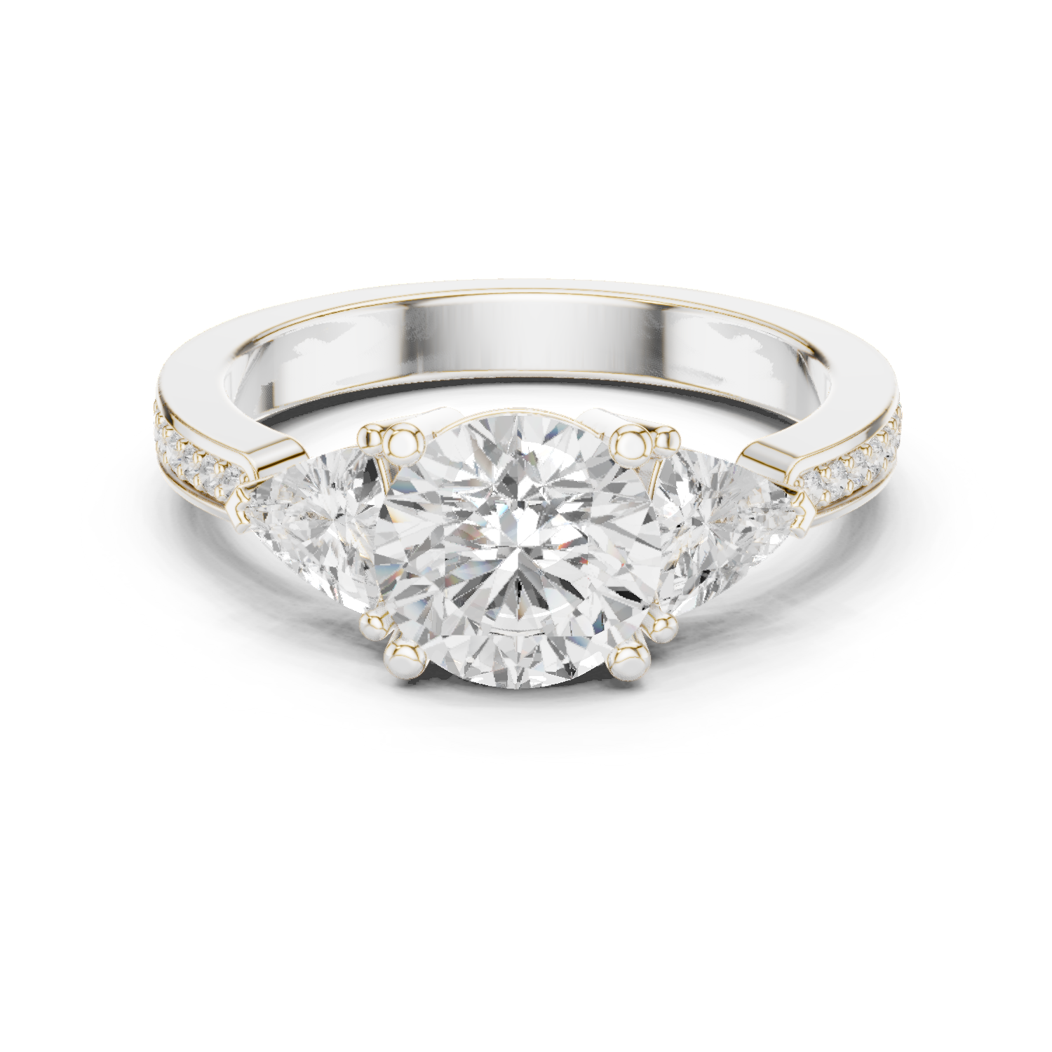 Mixed Shape Lab Grown Diamond Side Stone Ring