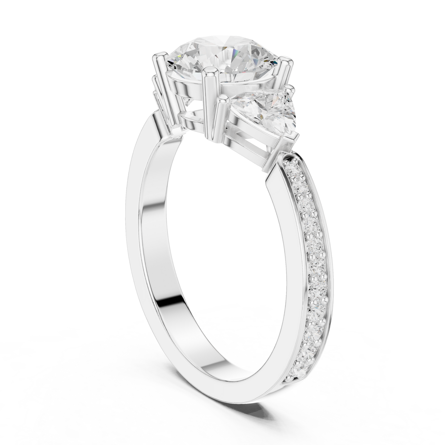 Mixed Shape Lab Grown Diamond Side Stone Ring