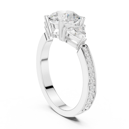 Mixed Shape Lab Grown Diamond Side Stone Ring