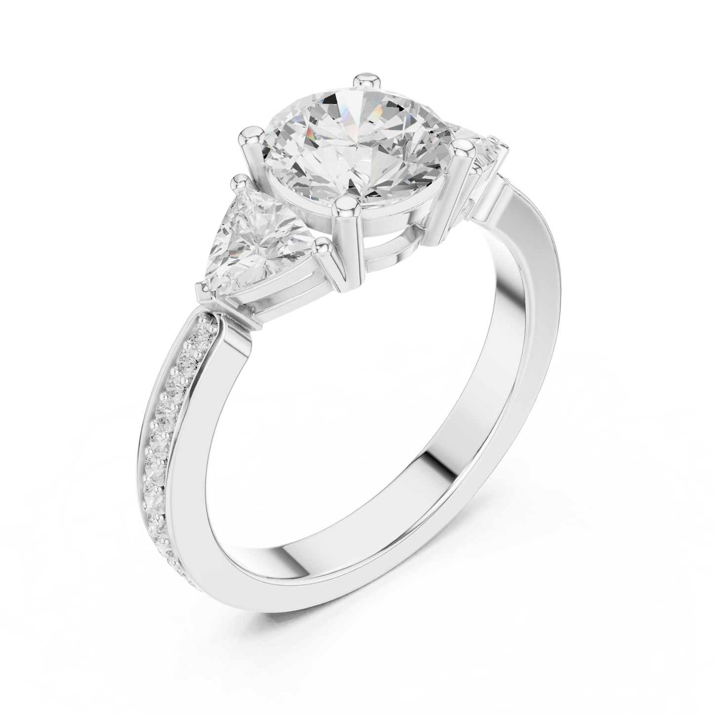 Mixed Shape Lab Grown Diamond Side Stone Ring