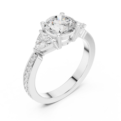 Mixed Shape Lab Grown Diamond Side Stone Ring