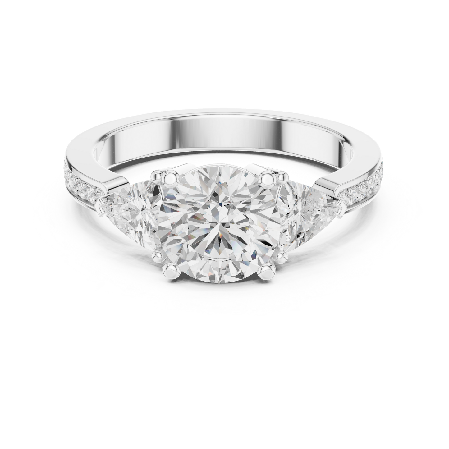 Mixed Shape Lab Grown Diamond Side Stone Ring