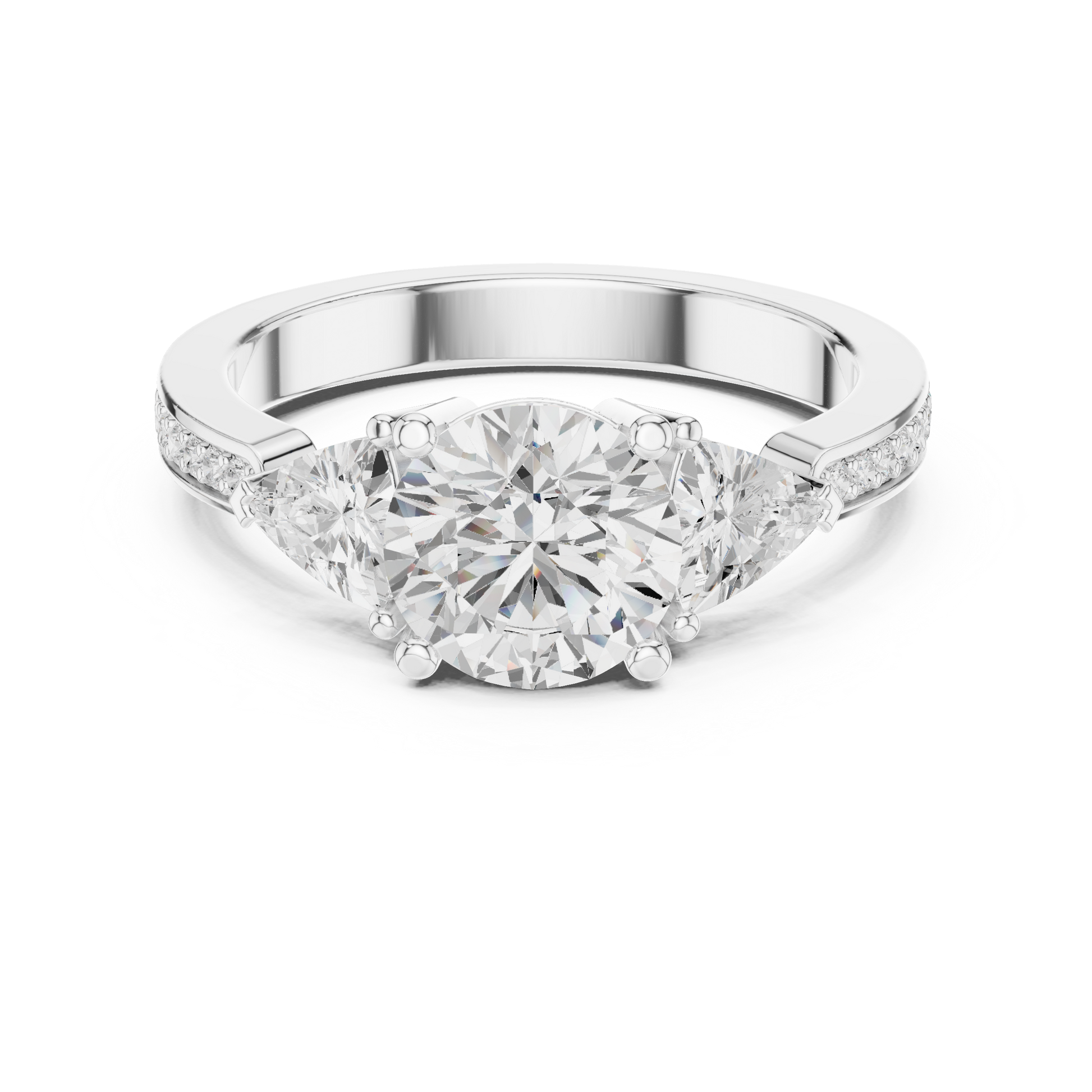 Mixed Shape Lab Grown Diamond Side Stone Ring