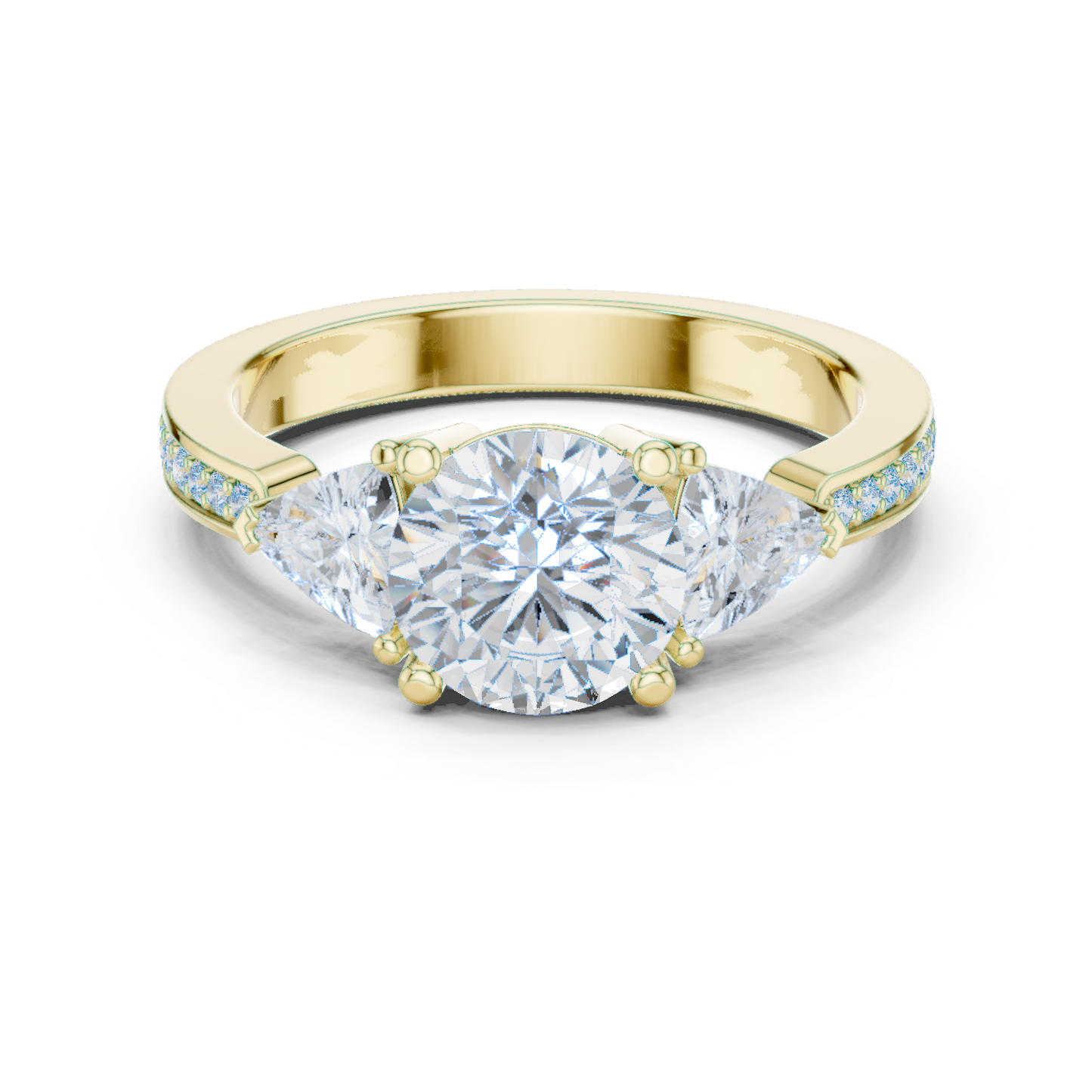 Mixed Shape Lab Grown Diamond Side Stone Ring