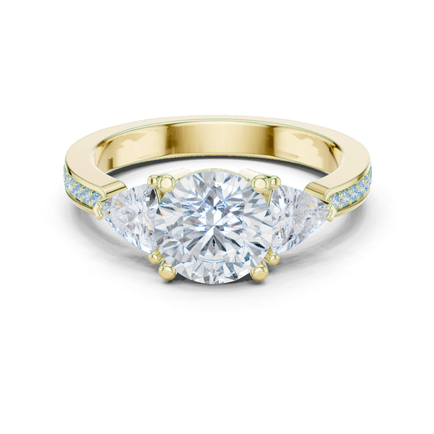Mixed Shape Lab Grown Diamond Side Stone Ring
