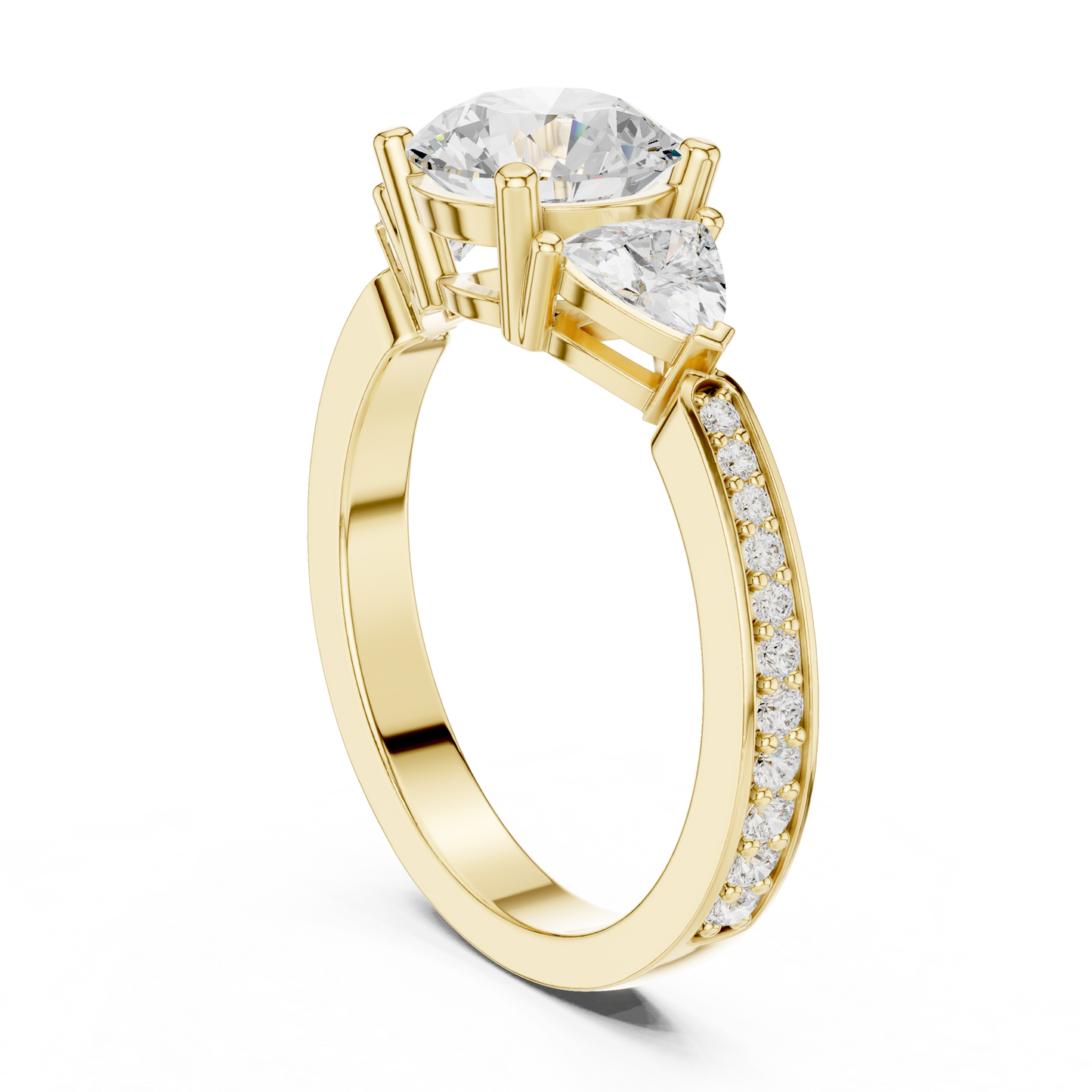 Mixed Shape Lab Grown Diamond Side Stone Ring