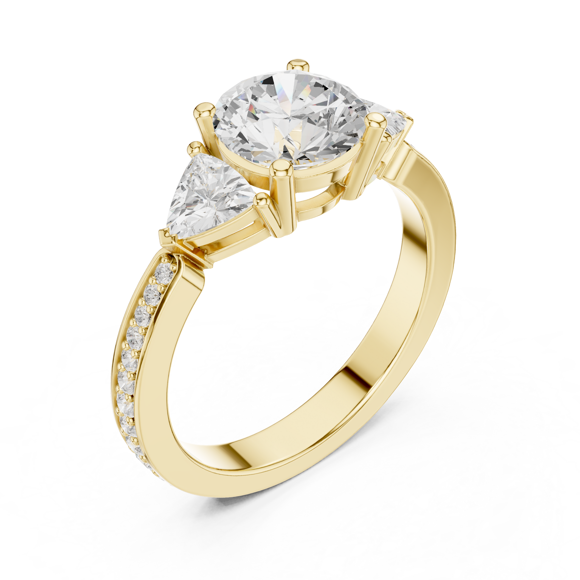 Mixed Shape Lab Grown Diamond Side Stone Ring