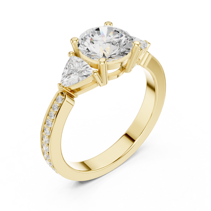Mixed Shape Lab Grown Diamond Side Stone Ring