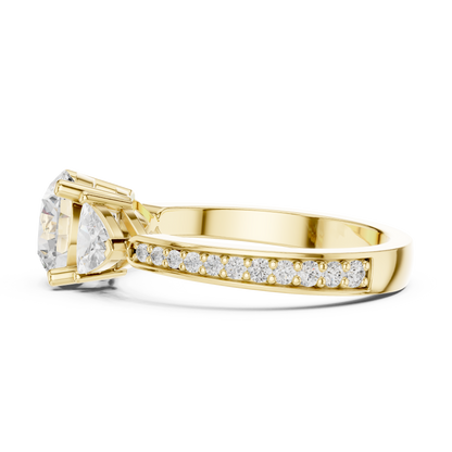Mixed Shape Lab Grown Diamond Side Stone Ring